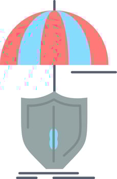 insurance protection safety digital shield Flat Color Icon Vector