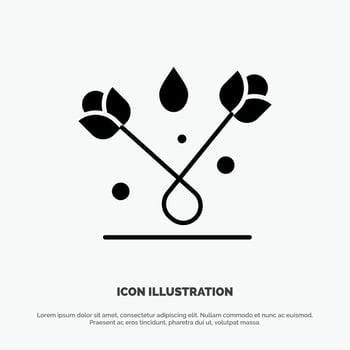 Decoration Easter Plant Tulip solid Glyph Icon vector