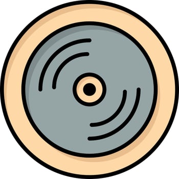 Cd Dvd Disk Education  Flat Color Icon Vector icon banner Template