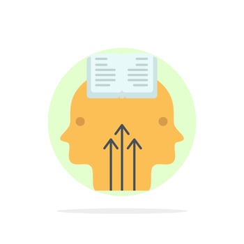 Mind Reading Programming Man Abstract Circle Background Flat color Icon vector