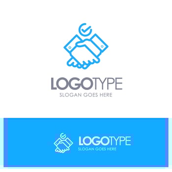Job Themes Work Blue outLine Logo with place for tagline vector