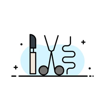 Instruments Surgery Tools Medical Business Logo Template Flat Color vector