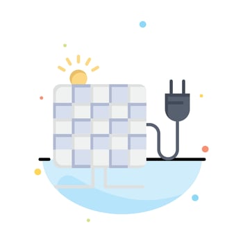 Energy Solar Sun Plug Abstract Flat Color Icon Template vector