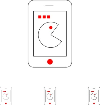Buy Mobile Phone Hardware Bold and thin black line icon set vector