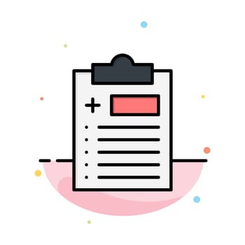 Medical Clipboard Test Medicine Abstract Flat Color Icon Template vector