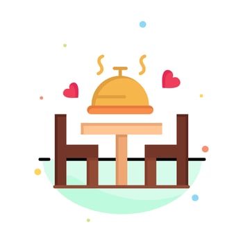Dinner Love Wedding Plate Business Logo Template Flat Color vector