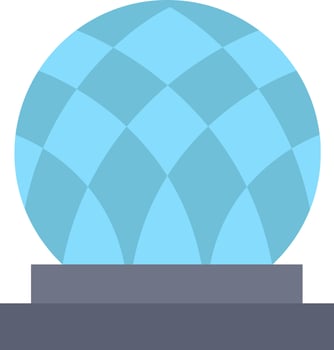 Building Canada City Dome  Flat Color Icon Vector icon banner Template