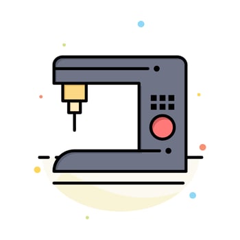Coffee Electric Home Machine Abstract Flat Color Icon Template vector