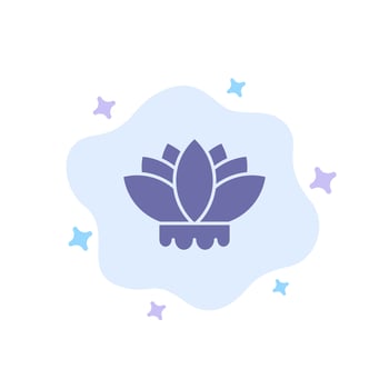Flower China Chinese Blue Icon on Abstract Cloud Background vector