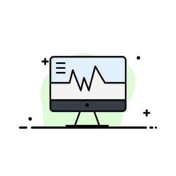 Medical Hospital Heart Heartbeat  Business Flat Line Filled Icon Vector Banner Template