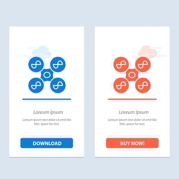 Drone Fly Quad copter Technology  Blue and Red Download and Buy Now web Widget Card Template vector