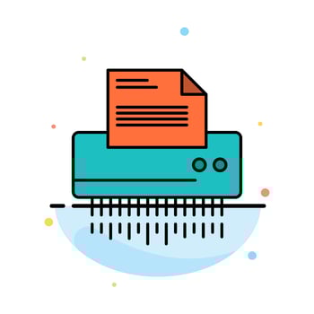 Shredder Confidential Data File Information Office Paper Abstract Flat Color Icon Template vector