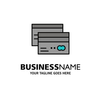 Credit card Banking Card Cards Credit Finance Money Business Logo Template Flat Color vector