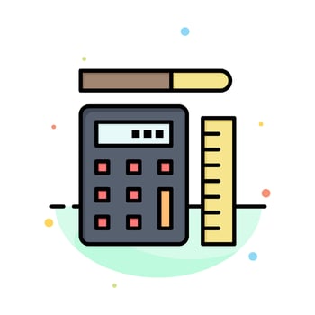 Pen Calculator Scale Education Abstract Flat Color Icon Template vector