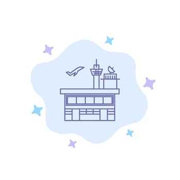 Airport Conveyance Shipping Transit Transport Transportation Blue Icon on Abstract Cloud Background vector