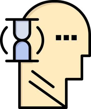 Wait Glass User Male  Flat Color Icon Vector icon banner Template