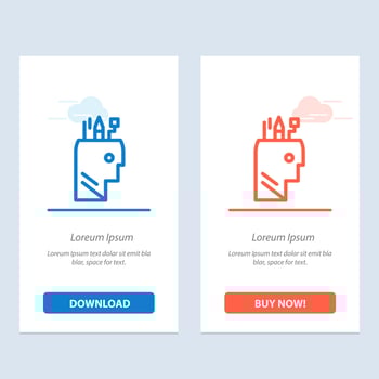 Education Pen Head School  Blue and Red Download and Buy Now web Widget Card Template vector