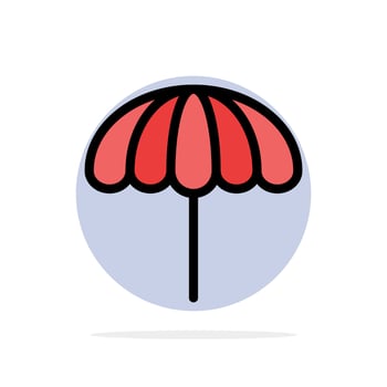 Beach Umbrella Weather Wet Abstract Circle Background Flat color Icon vector