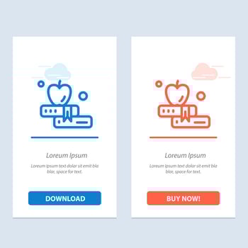 Apple Book Education  Blue and Red Download and Buy Now web Widget Card Template vector