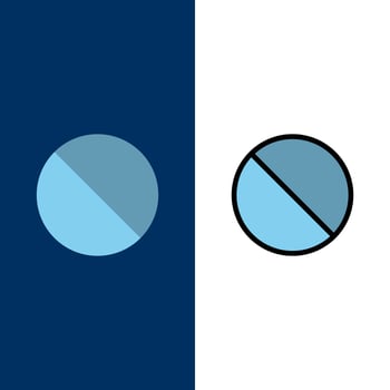 Cancel Forbidden No Prohibited  Icons Flat and Line Filled Icon Set Vector Blue Background