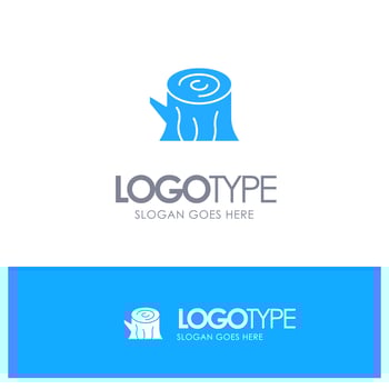 Log Wood Wooden Spring Blue Solid Logo with place for tagline vector