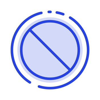 Cancel Forbidden No Prohibited Blue Dotted Line Line Icon vector