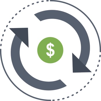 Circulation finance flow market money Flat Color Icon Vector
