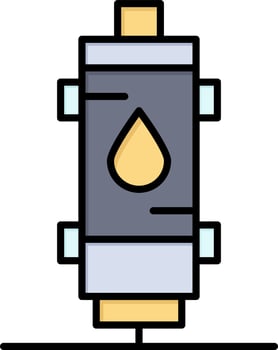 Heater Water Heat Hot Gas Geyser  Flat Color Icon Vector icon banner Template