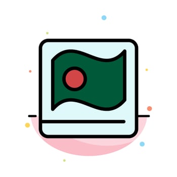Bangladesh Flag Asian Bangla Abstract Flat Color Icon Template vector