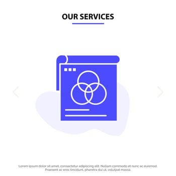 Our Services Brusher Poster Wallpaper Fly Solid Glyph Icon Web card Template vector