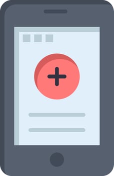Medical Cell Phone Hospital  Flat Color Icon Vector icon banner Template