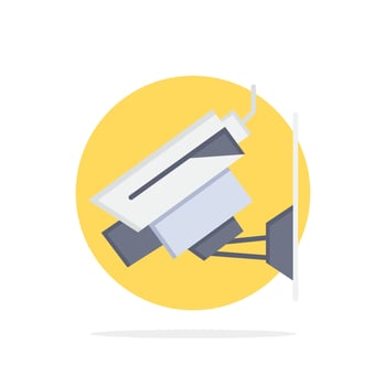 Camera Cctv Security Surveillance Abstract Circle Background Flat color Icon vector