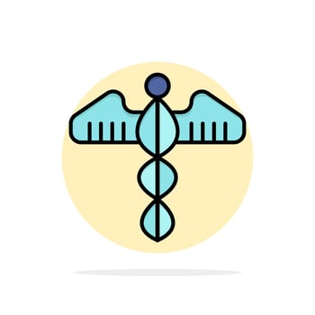 Medical Symbol Heart Health Care Abstract Circle Background Flat color Icon vector