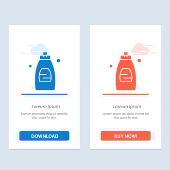 Bathroom Cleaning Gel Shower Soap  Blue and Red Download and Buy Now web Widget Card Template vector
