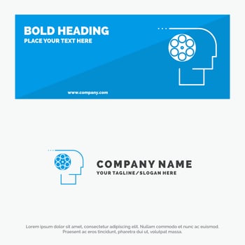 Crew Film Job Movie Personnel SOlid Icon Website Banner and Business Logo Template vector