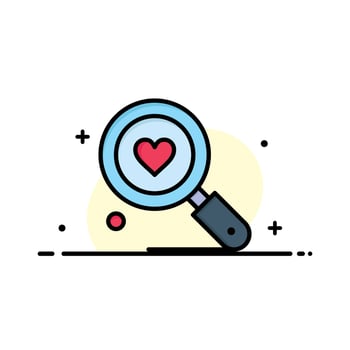 Search Love Heart Wedding Business Logo Template Flat Color vector