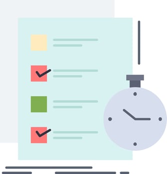 todo task list check time Flat Color Icon Vector