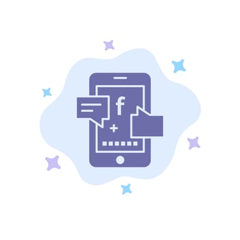 Promotion Social Social Promotion Digital Blue Icon on Abstract Cloud Background vector