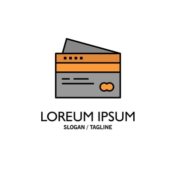 Credit card Banking Card Cards Credit Finance Money Shopping Business Logo Template Flat Color vector