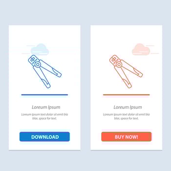 Plier Building Construction Crimping Tool Work  Blue and Red Download and Buy Now web Widget Card Template vector