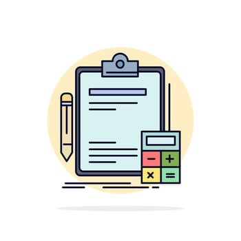 Accounting banking calculator finance Audit Flat Color Icon Vector