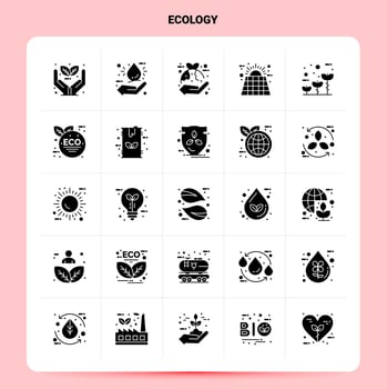 Solid 25 Ecology Icon set Vector Glyph Style Design Black Icons Set Web and Mobile Business ideas design Vector Illustration