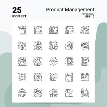 25 Product Management Icon Set 100 Editable EPS 10 Files Business Logo Concept Ideas Line icon design vector