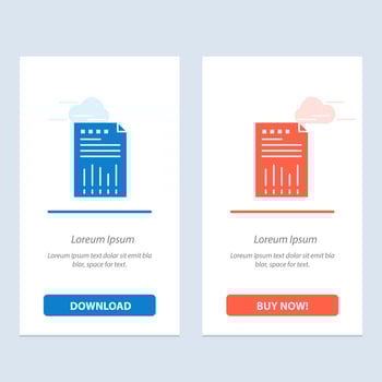 Spreadsheet Business Data Financial Graph Paper Report  Blue and Red Download and Buy Now web Widget Card Template vector