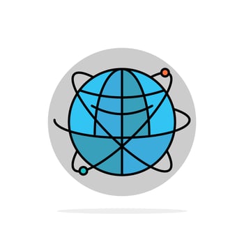 Globe Business Data Global Internet Resources World Abstract Circle Background Flat color Icon vector