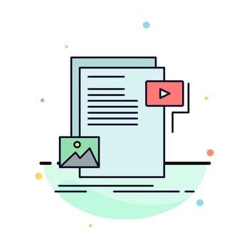 data document file media website Flat Color Icon Vector