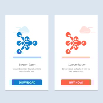 Learning Deep Algorithm Data  Blue and Red Download and Buy Now web Widget Card Template vector