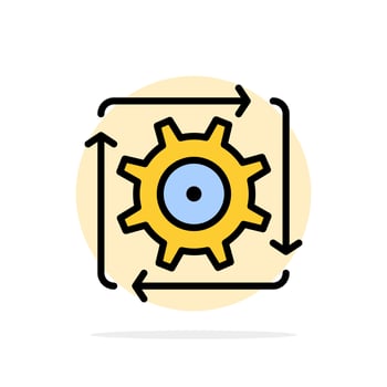 Workflow Automation Development Flow Operation Abstract Circle Background Flat color Icon vector