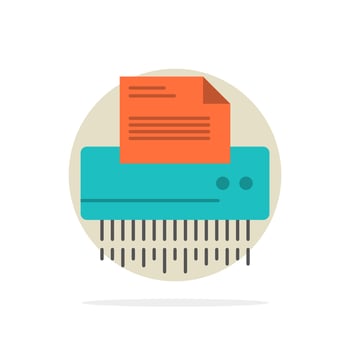 Shredder Confidential Data File Information Office Paper Abstract Circle Background Flat color Icon vector
