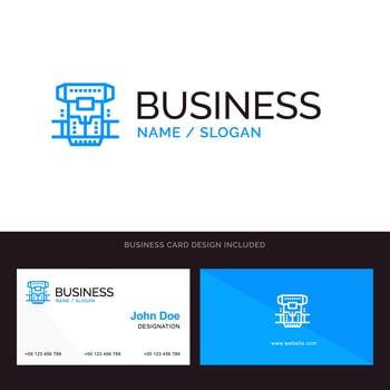 Box Chamber Cryogenic Cryonics Cryotherapy Blue Business logo and Business Card Template Front and Back Design vector